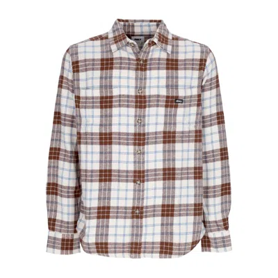 Obey Arnold Woven Men's Long Sleeve Shirt L/s Unbleached Multi