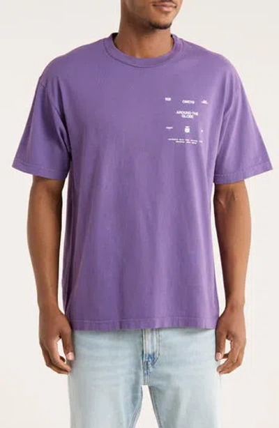 Obey Around The Globe Graphic T-shirt In Purple