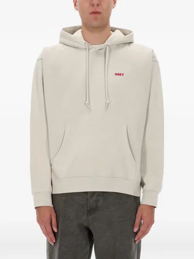 Obey Sweatshirt With Logo And Print In Neutral