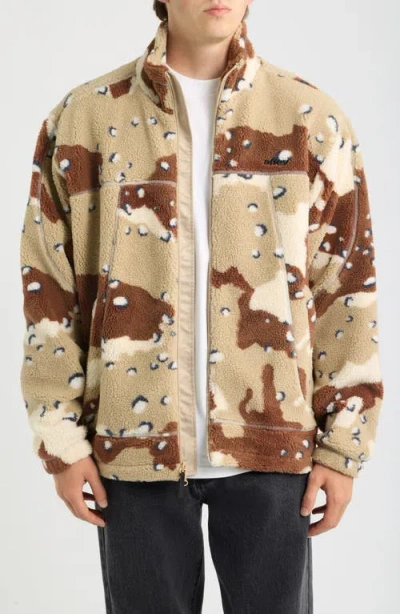Obey Axis Camo Faux Shearling Jacket In Multi