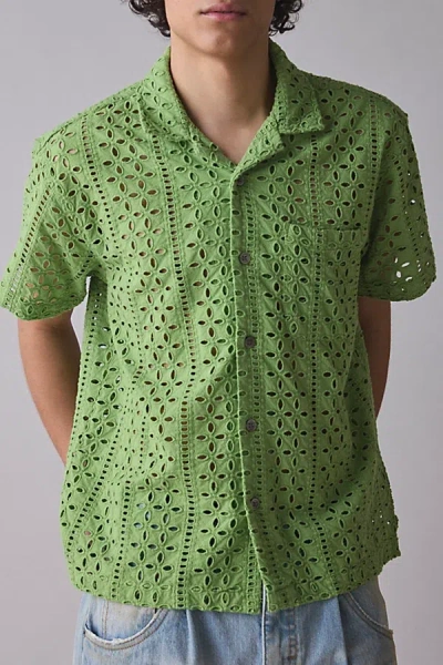 Obey Ayers Woven Short Sleeve Shirt Top In Moss, Men's At Urban Outfitters