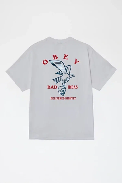 Obey Bad Ideas Graphic Tee In White, Men's At Urban Outfitters In Red
