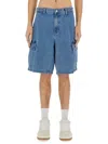 Obey Baggy Bigwig Cargo Shorts In Blue