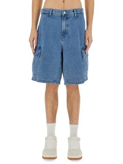Obey Baggy Bigwig Cargo Shorts In Blue