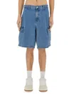 Obey Baggy Bigwig Cargo Shorts In Blue