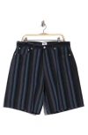 Obey Baja Stripe Baggy Denim Shorts In Multi