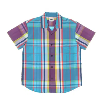 Obey Ballad Woven Men's Short Sleeve Shirt Aqua Multi In Animal Print