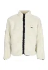 Obey Mens Icon Face Sherpa High-neck Relaxed-fit Woven Jacket Unbleached In Unbleached