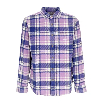 Obey Benny Cord Woven Men's Long Sleeve Shirt L/s Purple Rose Multi