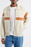 Obey Bernard Zip Cardigan In Neutral