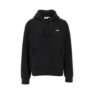 Obey Bey Icon Stencil Flame Hoodie In Black