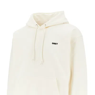 Obey Bey Icon Stencil Flame Hoodie In White