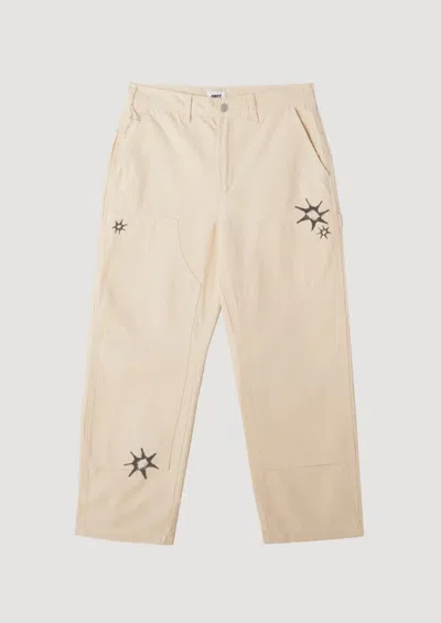 Obey Big Timer Printed Carpenter Pant In Neutral