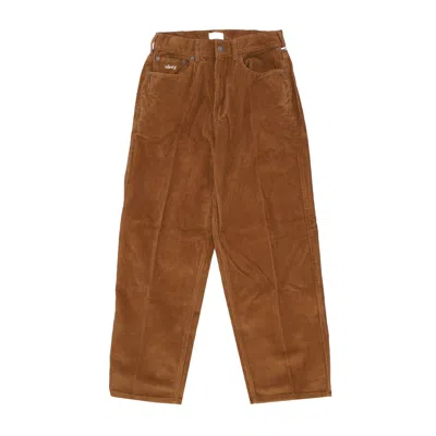 Obey Bigwig Baggy Corduroy Pant Java Brown Men's Long Trousers