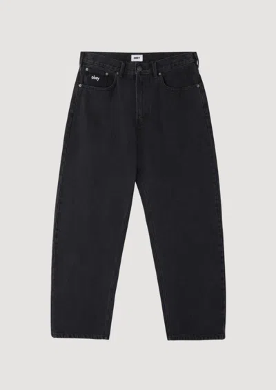 Obey Bigwig Baggy Denim In Black