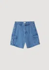 Obey Bigwig Baggy Denim Cargo Short In Blue