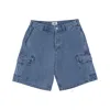 Obey Bigwig Baggy Denim Cargo Short Men's Jeans Light Indigo In Light Indigo