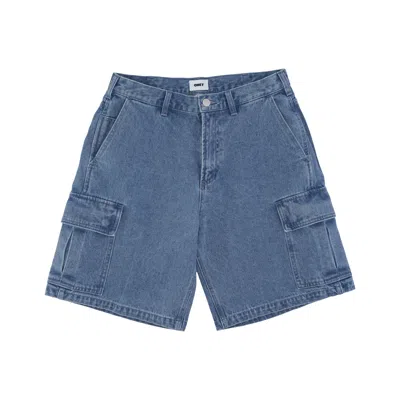 Obey Bigwig Baggy Denim Cargo Short Men's Jeans Light Indigo