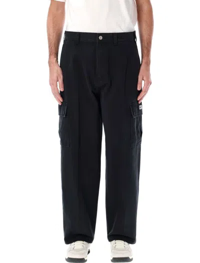 Obey Bigwig Baggy Twill Cargo Pants In Black