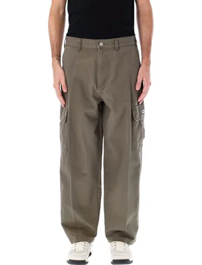 Obey Bigwig Baggy Twill Cargo Pants In Smokey Olive