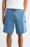 Obey Bigwig Denim Carpenter Shorts In Blue