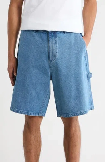 Obey Bigwig Denim Carpenter Shorts In Blue