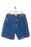 Obey Bigwig Denim Carpenter Shorts In Blue