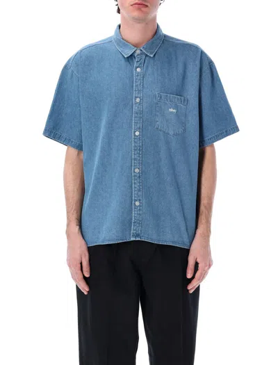 Obey Bigwig Denim Shirt In Blue