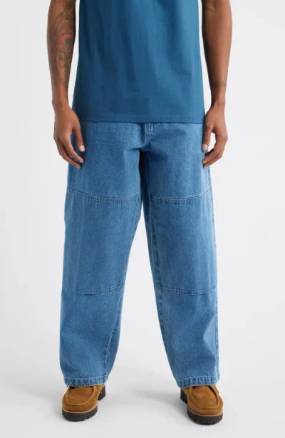 Obey Bigwig Double Knee Worker Jeans In Blue