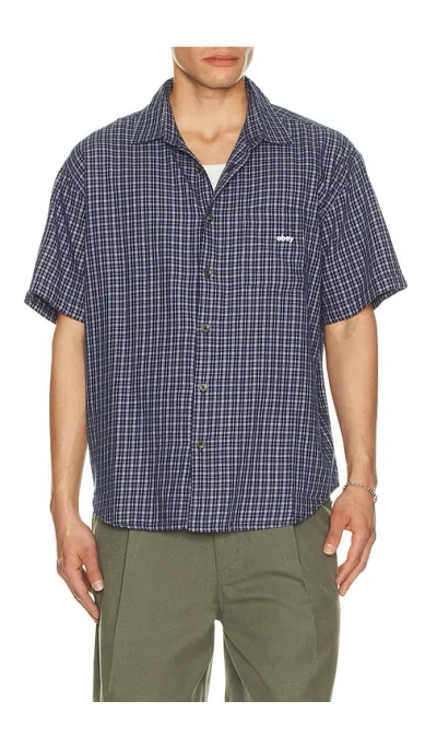 Obey Bigwig Ian Woven Shirt In Blue