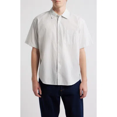 Obey Bigwig Jamie Stripe Short Sleeve Button-up Shirt In White