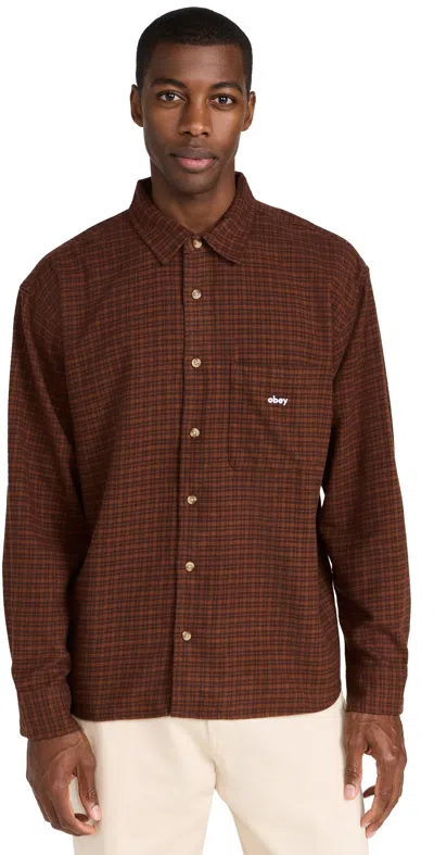 Obey Bigwig Knox Woven Shirt Mocha Bisque Multi