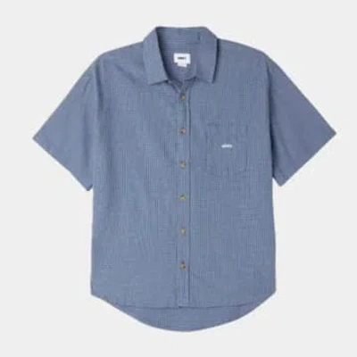 Obey Bigwig Proof Woven Shirt In Blue