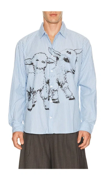 Obey Billy Woven Shirt In Blue