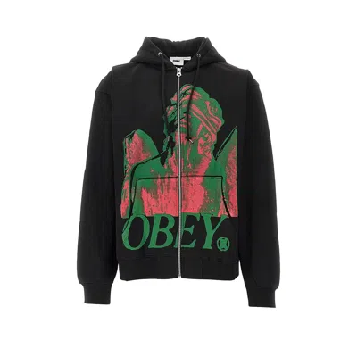 Obey 'blindfold' Full-zip Hoodie In Black