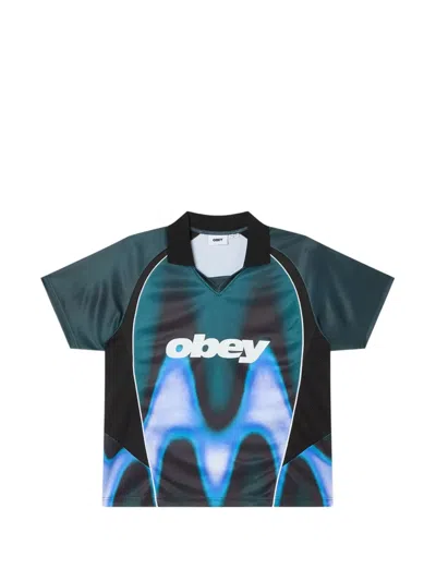 Obey Blurred-print T-shirt In Green