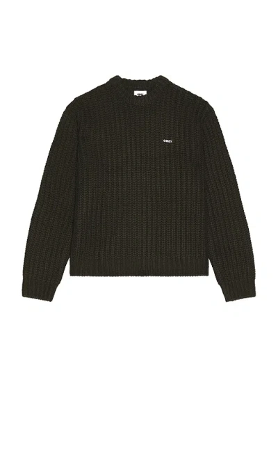Obey Bold Chunky Sweater In Brown