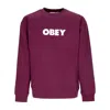 Obey Bold Crew Premium Fleece Beetroot Men's Crew Neck Sweatshirt In Beetroot
