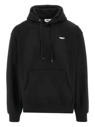 Obey Bold Drawstring Hoodie In Black