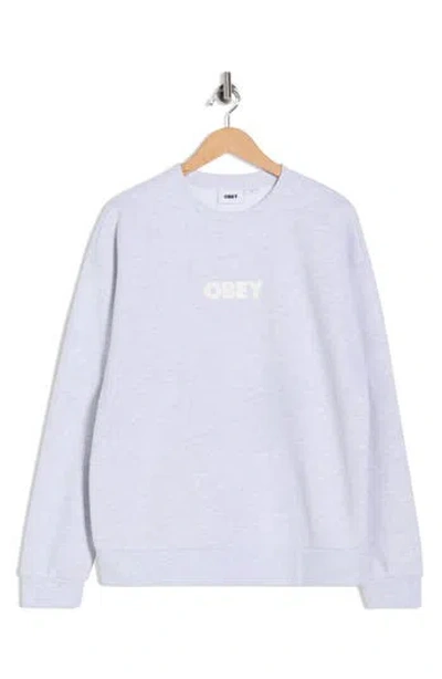 Obey Bold Extra Heavyweight Crewneck Sweatshirt In White