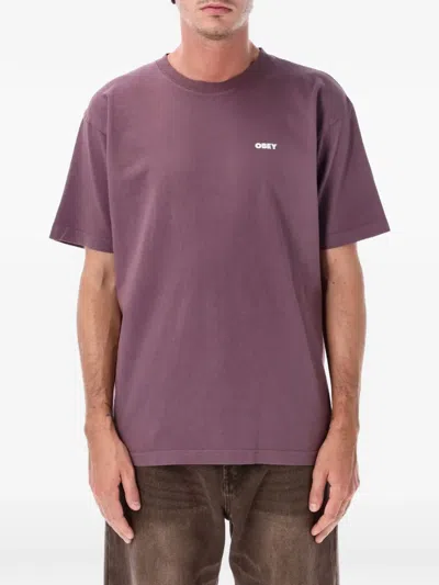 Obey Bold Icon Face Pigment Logo-print T-shirt In Pink