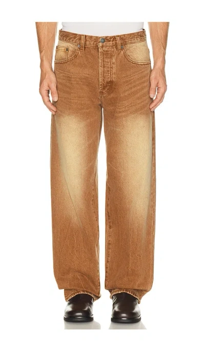 Obey Boxcar Straight Leg Jeans In Brown