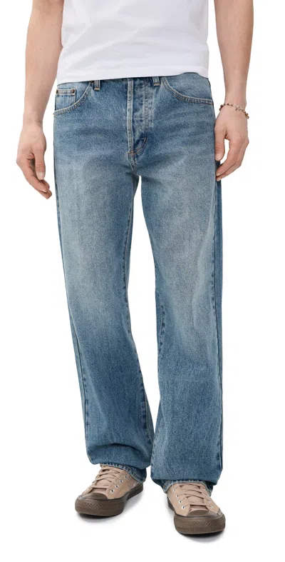 Obey Boxcar Straight Leg Jeans Heavy Vintage Indigo In Blue