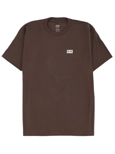 Obey Brown Logo Crew Neck T-shirt