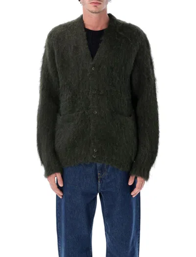 Obey Brushed Patron V-neck Cardigan In Green