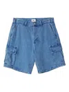 Obey Bigwig Baggy Denim Cargo Short In Blue