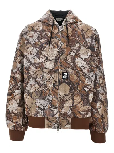 OBEY CAMOUFLAGE-PATTERN HOODED JACKET