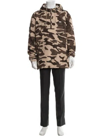 Pre-owned Obey Camouflage Print Jacket In Brown