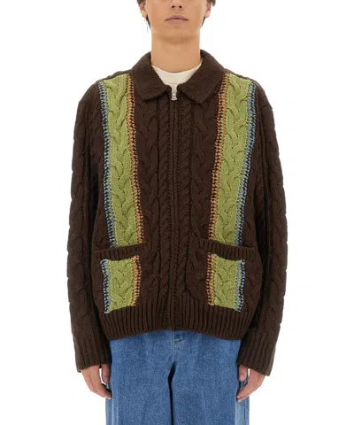 Obey Cardigan In Brown