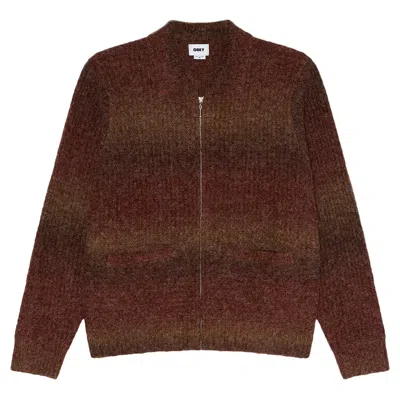 Obey Cardigan  Anton Gradient Cardigan - Brown Multi In Other
